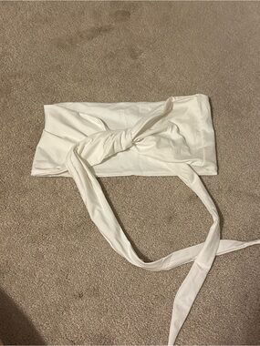 437 White Wrap Bikini Top